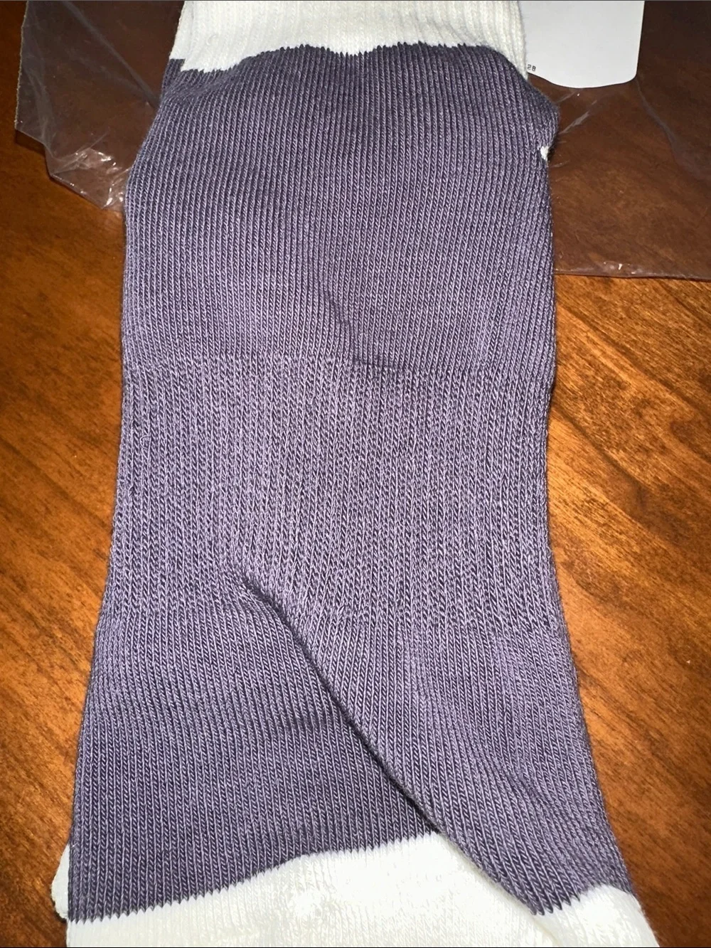 FP Spring Break Prep tube Purplelish Grey & Cream Athletic Tube Socks NWT